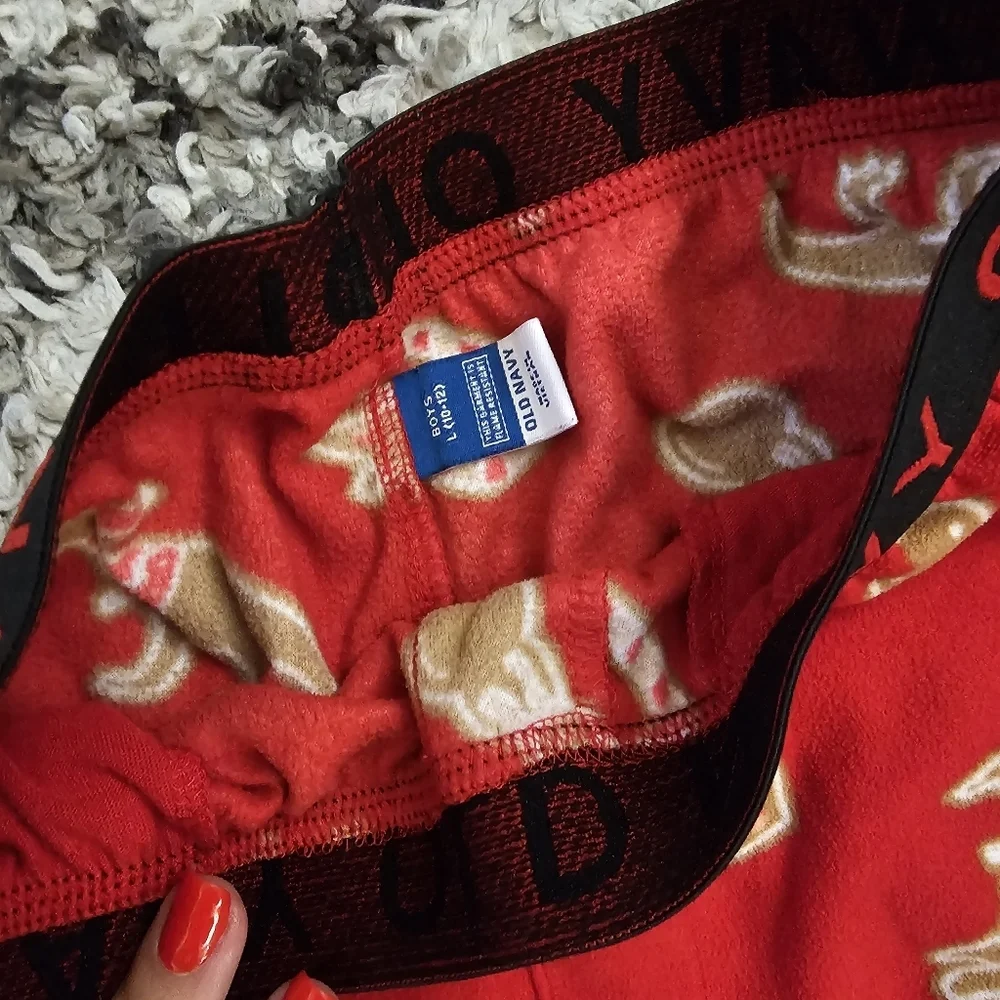 Boys Large 10-12 Pj Christmas Pajamas Bottoms